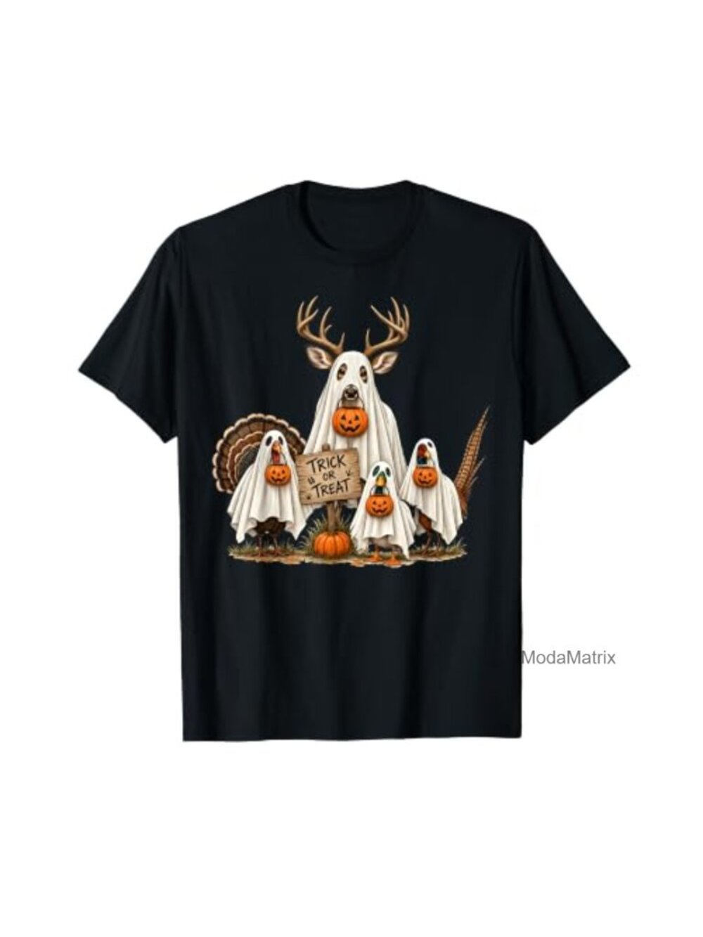 Hunting Ghost Deer Duck Turkey Trick or Treat Halloween Tee